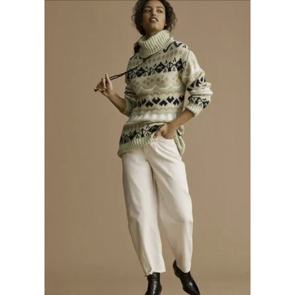 NEW Anthropologie Mint Green Turtleneck Women's Tunic Sweater Size: M - Picture 3 of 7